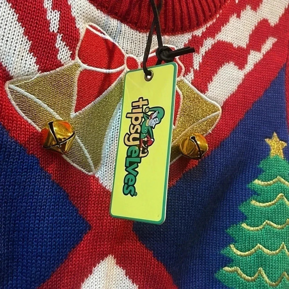 *Final Price* Tipsy Elves Holiday Christmas Ugly Sweater XS Bells NWT - Picture 3 of 6